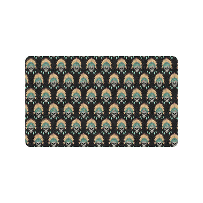 American indian Skull Pattern Rubber Doormat