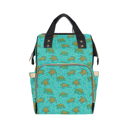 Sea Turtle Pattern Print Design T010 Diaper Bag Backpack