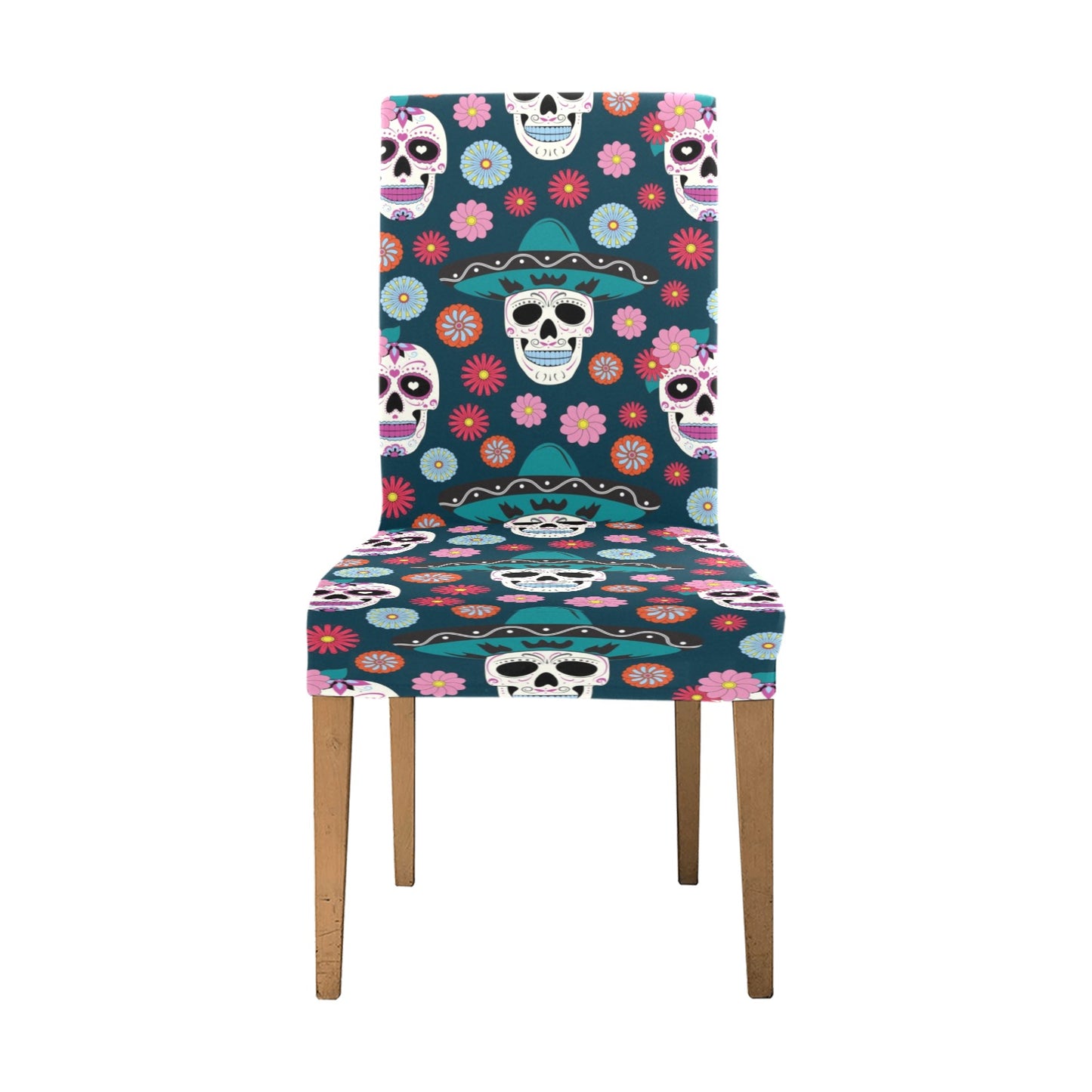 Sugar Skull Print Design LKS308 Dining Chair Slipcover