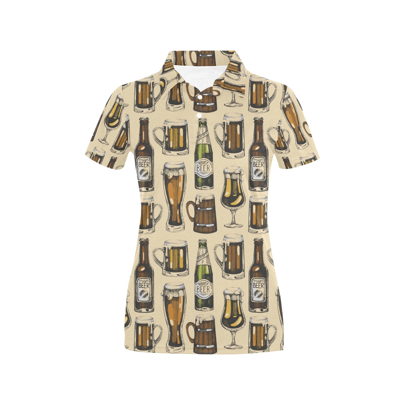 Beer Pattern Print Design 04 Women's Polo Shirt