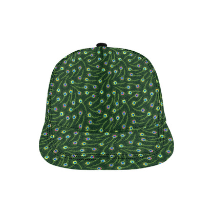 Peacock Feather Green Design Print Snapback Cap