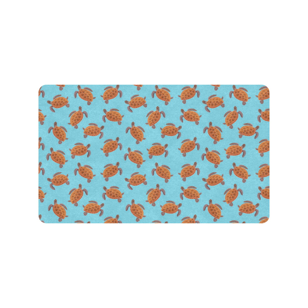 Brow Sea Turtle Print Pattern Rubber Doormat