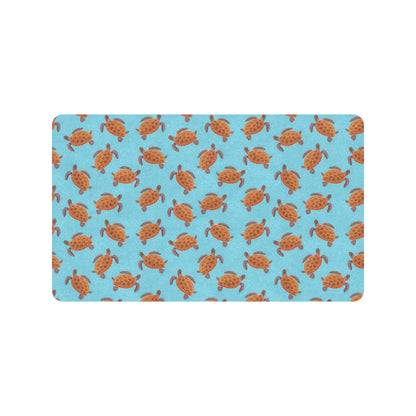 Brow Sea Turtle Print Pattern Rubber Doormat
