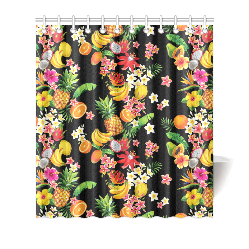 Tropical Fruits Pattern Print Design TF02 Shower Curtain