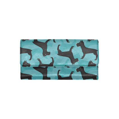 Schnauzers Pattern Print Design A01 Women's Trifold Wallet