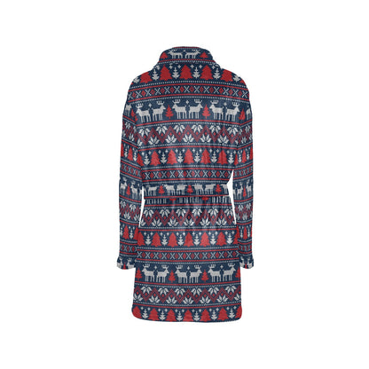 Reindeer Print Design LKS405 Women's Fleece Robe
