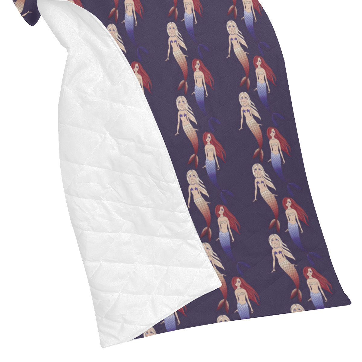 Mermaid Pattern Print Design 02 Premium Quilt