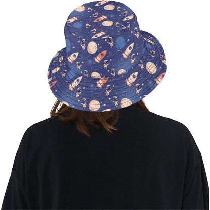 Space Astronaut Rocket Print Design LKS304 Unisex Bucket Hat