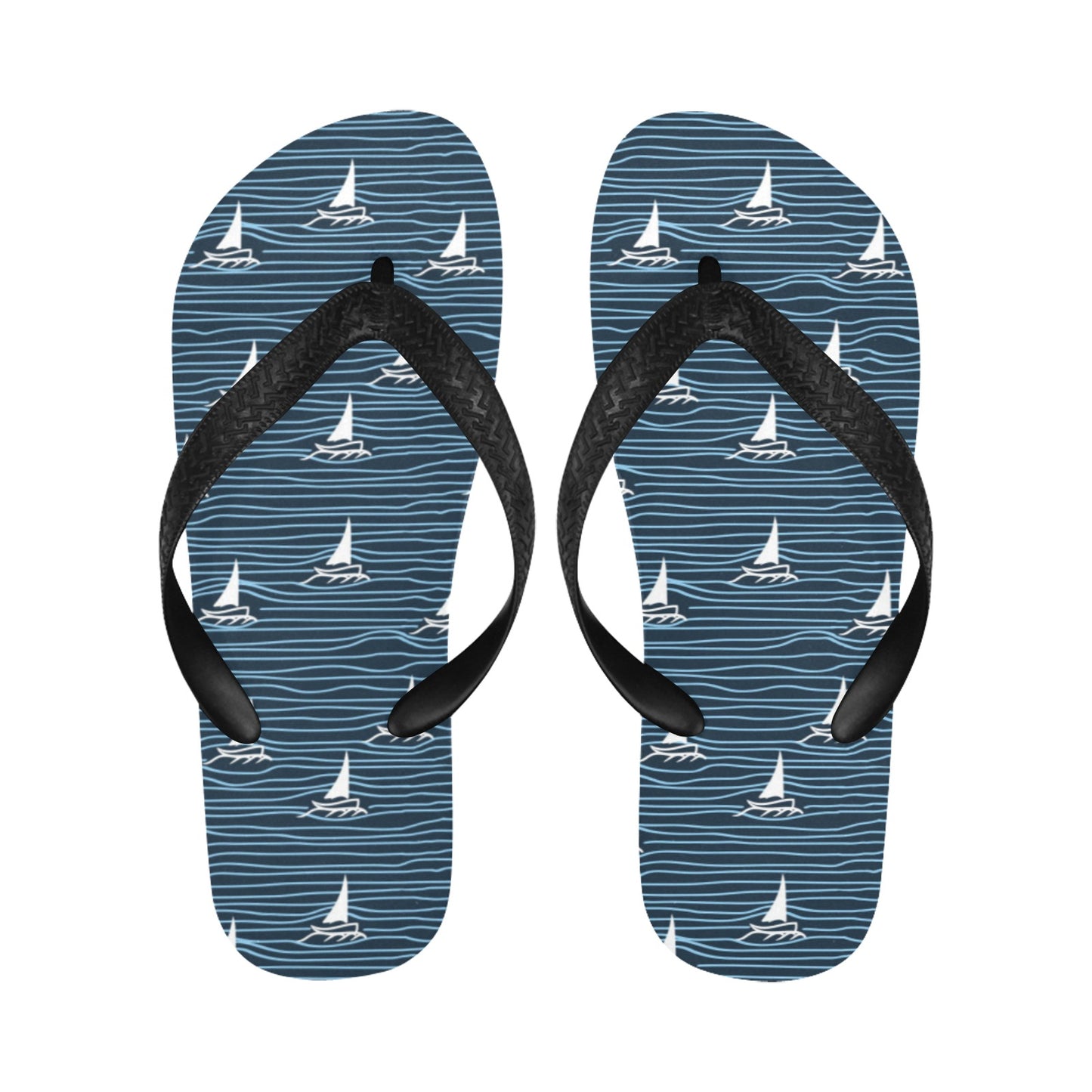 Sailboat Print Design LKS303 Flip Flops
