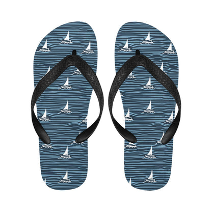 Sailboat Print Design LKS303 Flip Flops