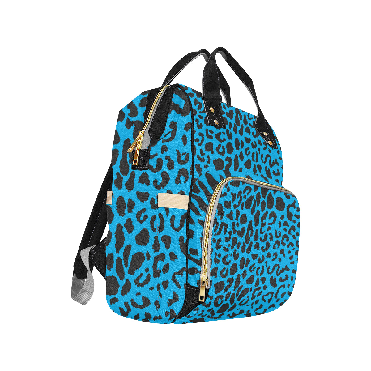 Cheetah Blue Print Pattern Diaper Bag Backpack
