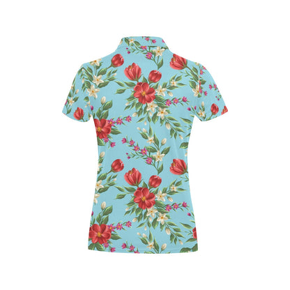 Summer Floral Pattern Print Design SF011 Women's Polo Shirt