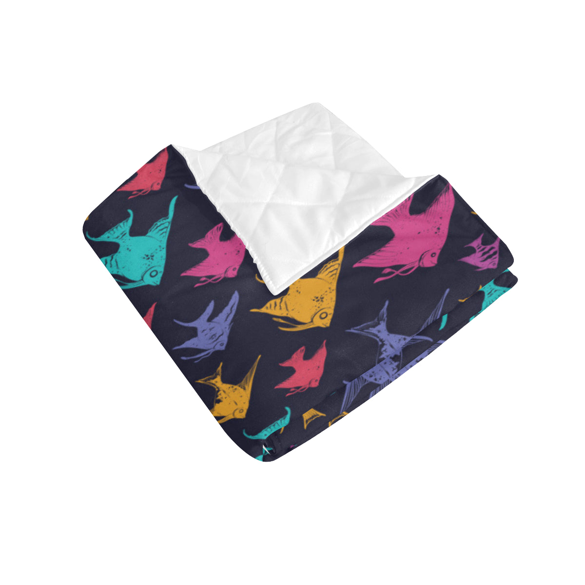 Angelfish Colorful Pattern Print Design 03 Premium Quilt