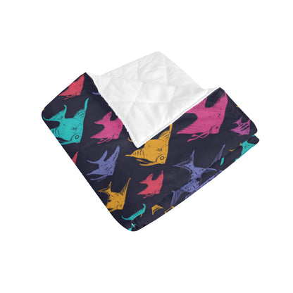 Angelfish Colorful Pattern Print Design 03 Premium Quilt