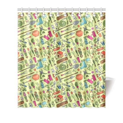 Gardening Pattern Print Design G02 Shower Curtain