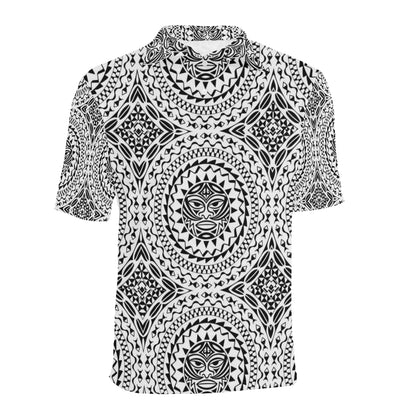 Polynesian Tribal Mask Men Polo Shirt