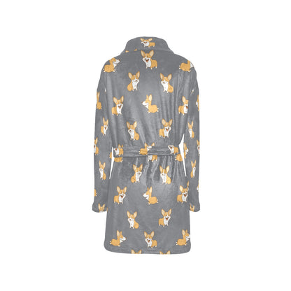 Pembroke Welsh Corgis Pattern Print Design A02 Women's Fleece Robe