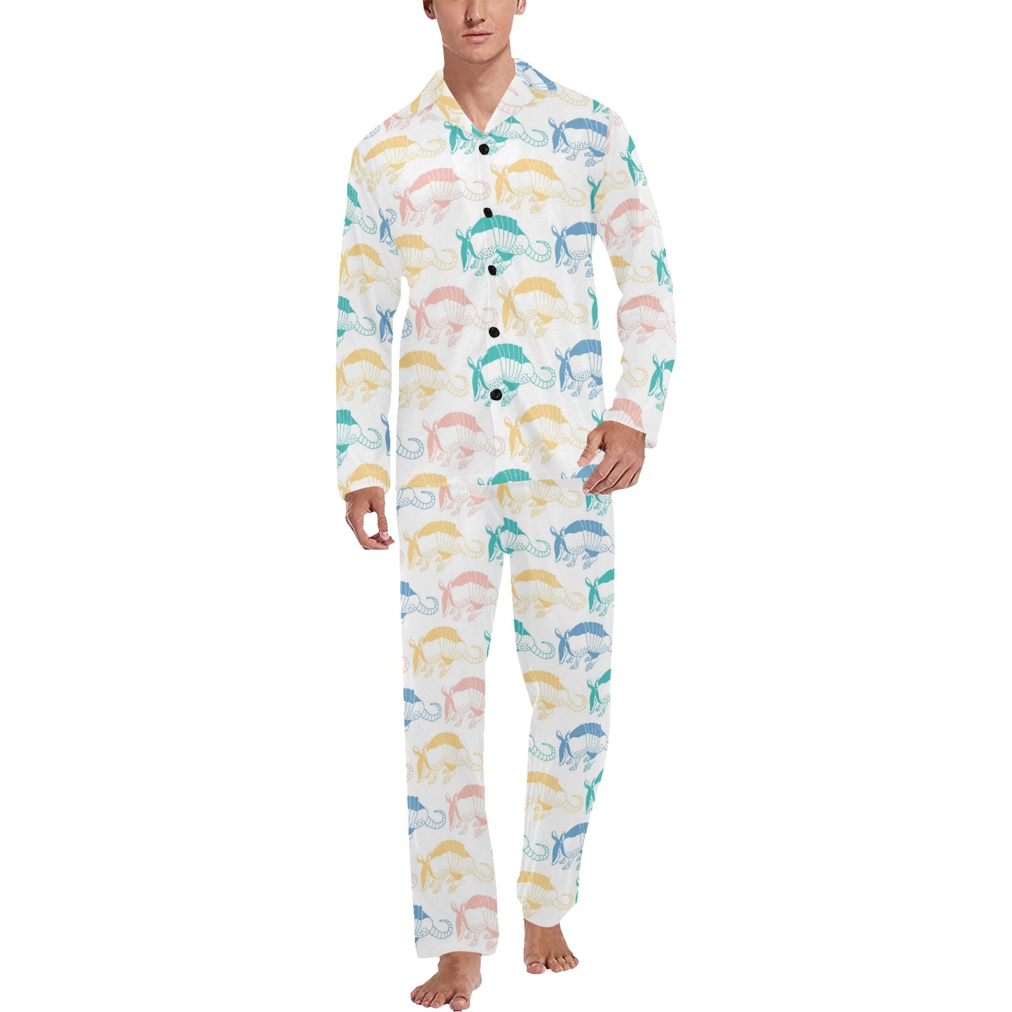 Armadillo Pattern Print Design 05 Men's Long Pajama Set