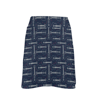 Ukulele Print Design LKS401 17" Golf & Pickleball Skort with Pockets