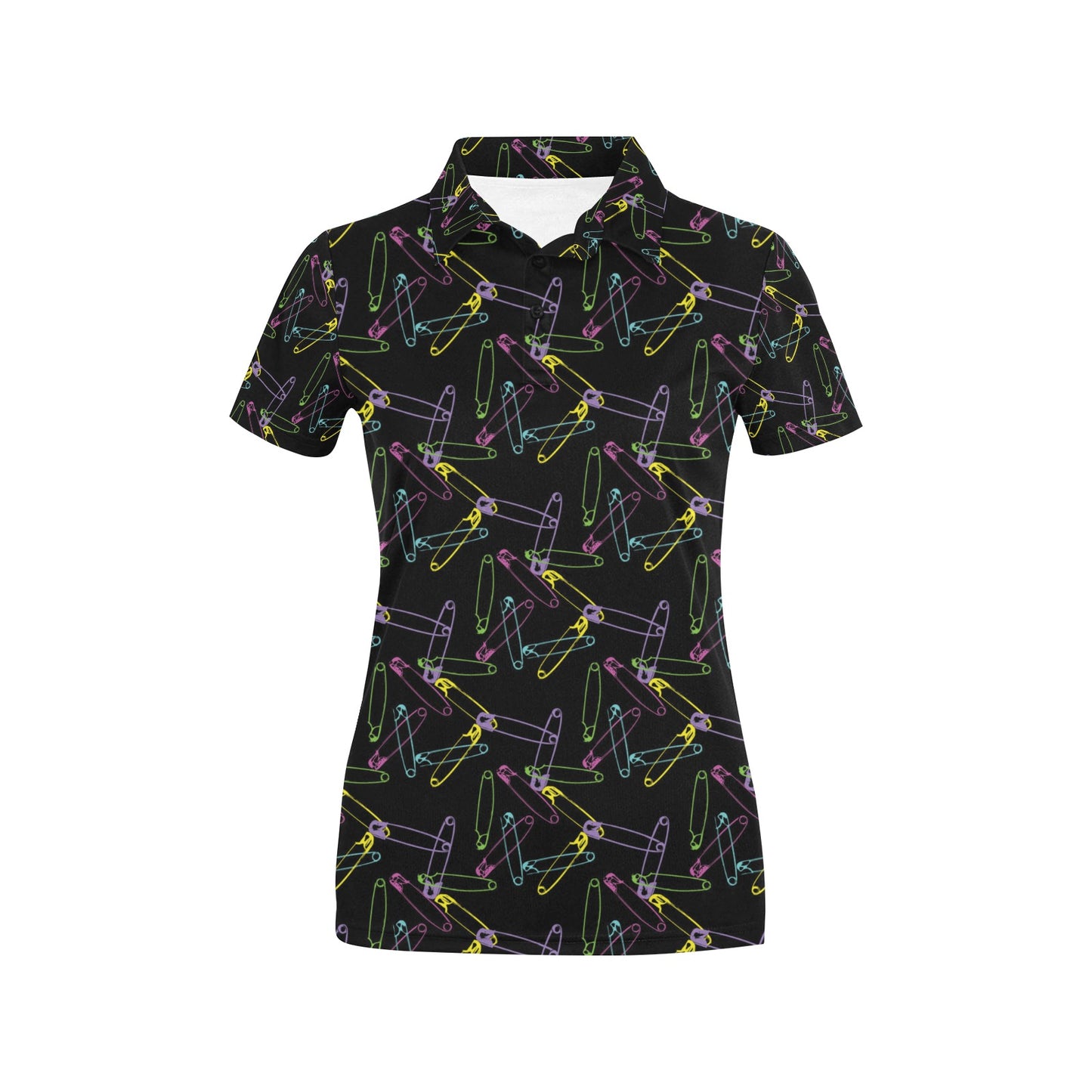 Safety Pin Print Design LKS304 Women's Polo Shirt