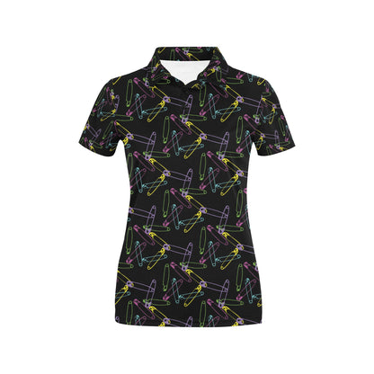 Safety Pin Print Design LKS304 Women's Polo Shirt