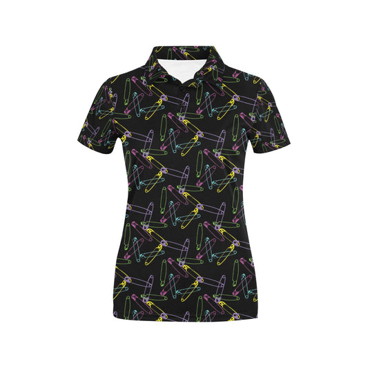 Safety Pin Print Design LKS304 Women's Polo Shirt