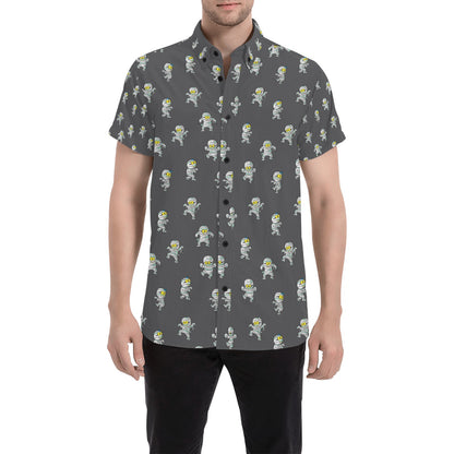 Mummy Print Design LKS305 Men Short Sleeve Button Up Shirt