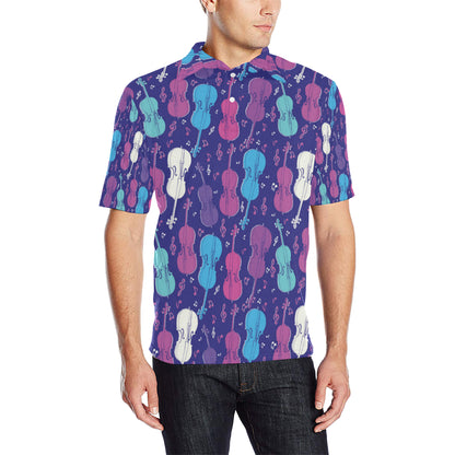 Cello Pattern Print Design 01 Men Polo Shirt