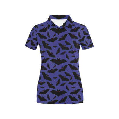 Bat Halloween Pattern Print Design 02 Women's Polo Shirt
