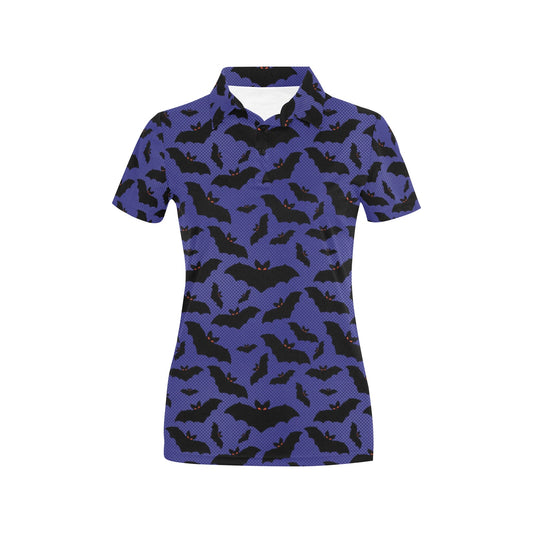 Bat Halloween Pattern Print Design 02 Women's Polo Shirt