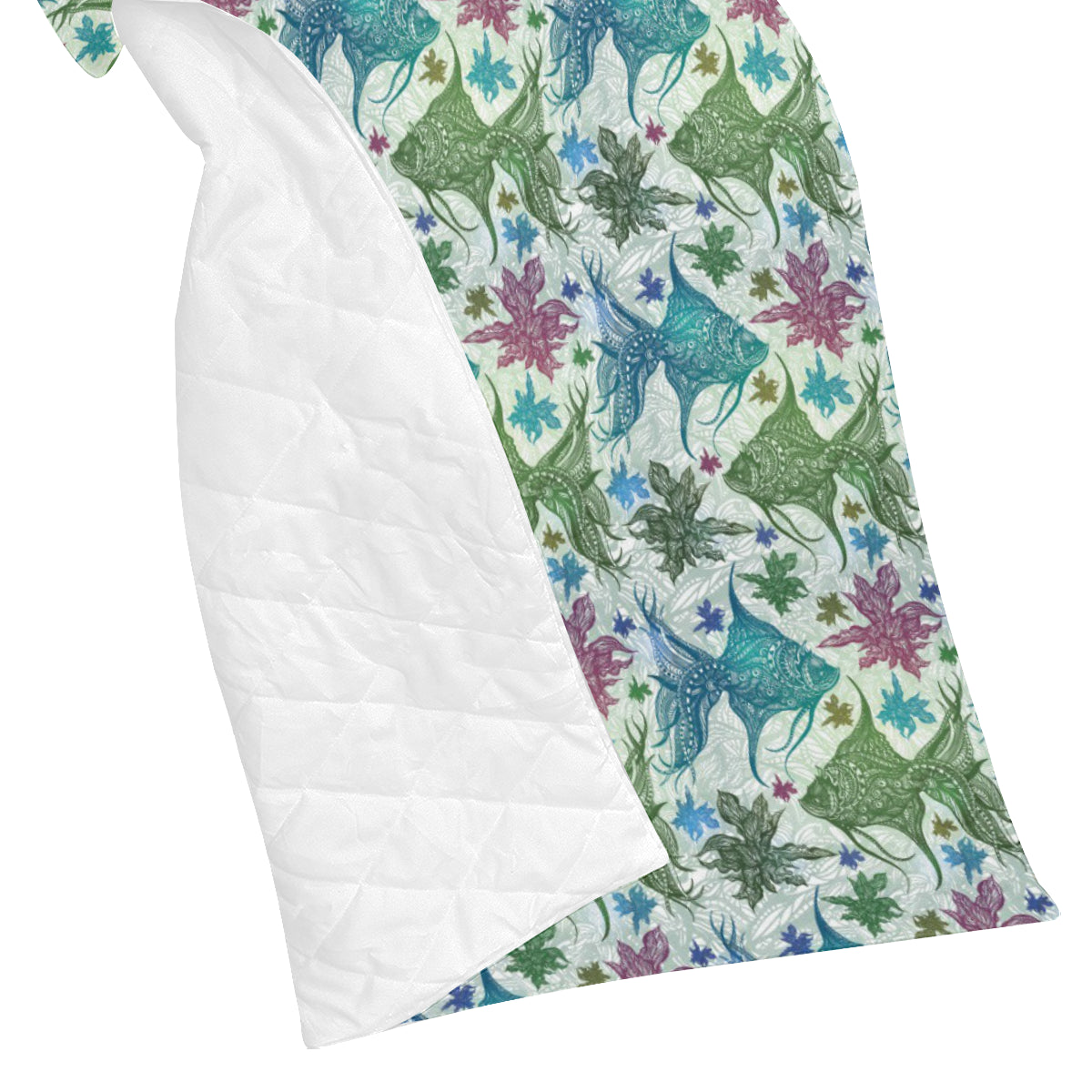 Angelfish Tribal Pattern Print Design 01 Premium Quilt