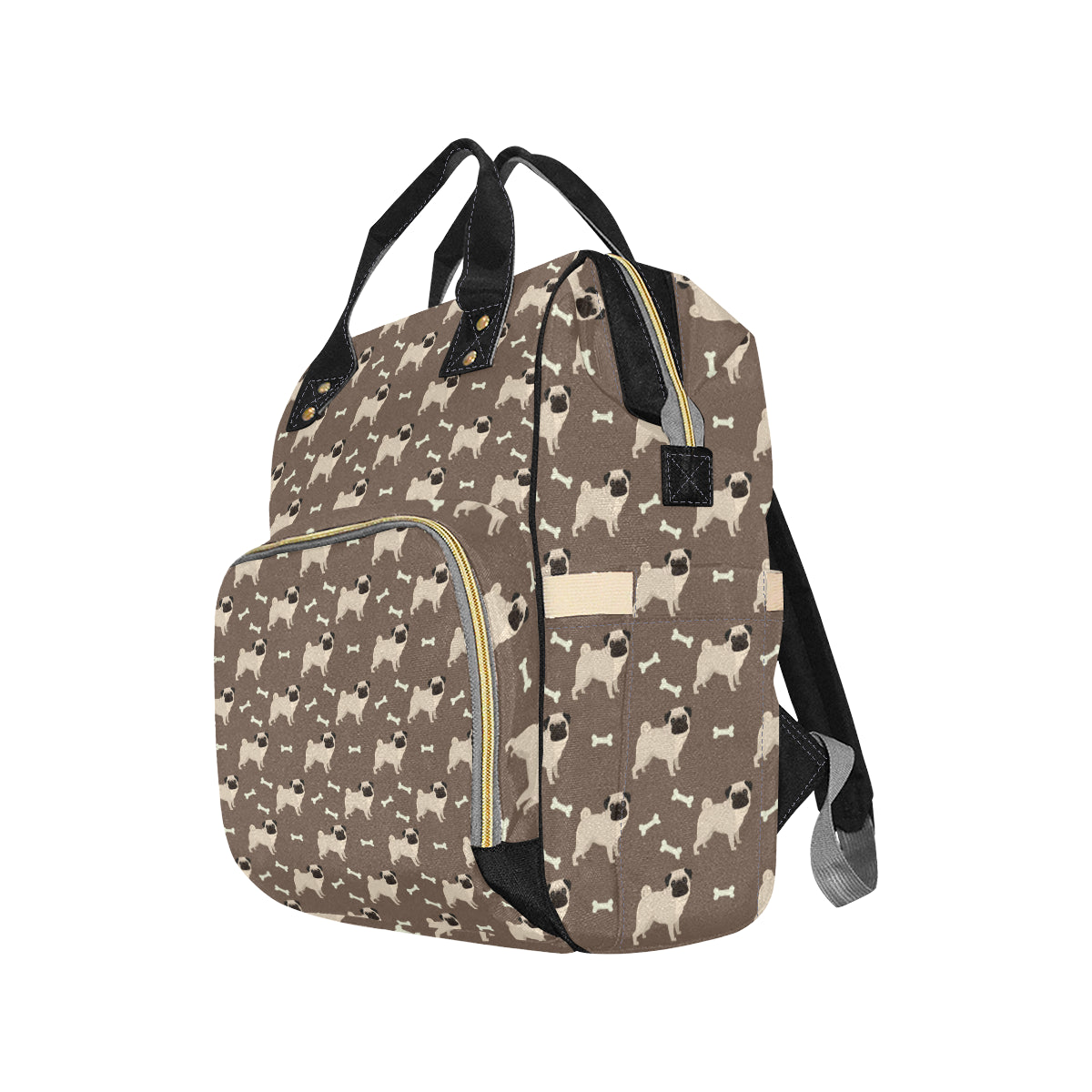 Pug Pattern Print Design A02 Diaper Bag Backpack