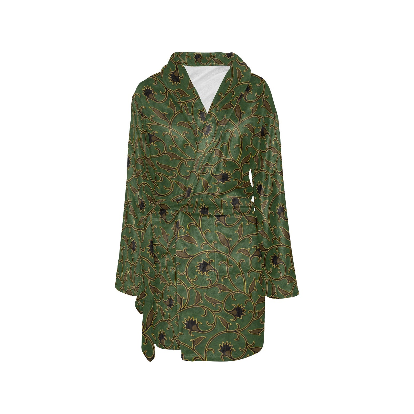 Brocade Pattern Print Design 02 Women's Fleece Robe