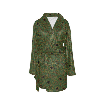 Brocade Pattern Print Design 02 Women's Fleece Robe