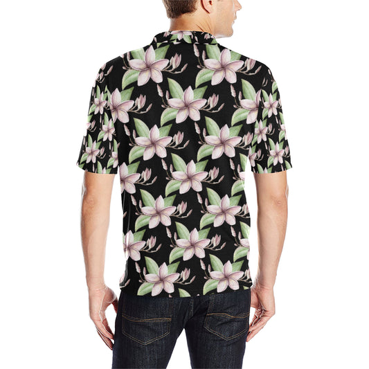 Plumeria Pattern Print Design PM02 Men Polo Shirt