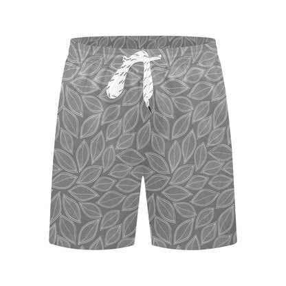 Elm Leave Grey Print Pattern Men's Swim Trunks Beach Shorts