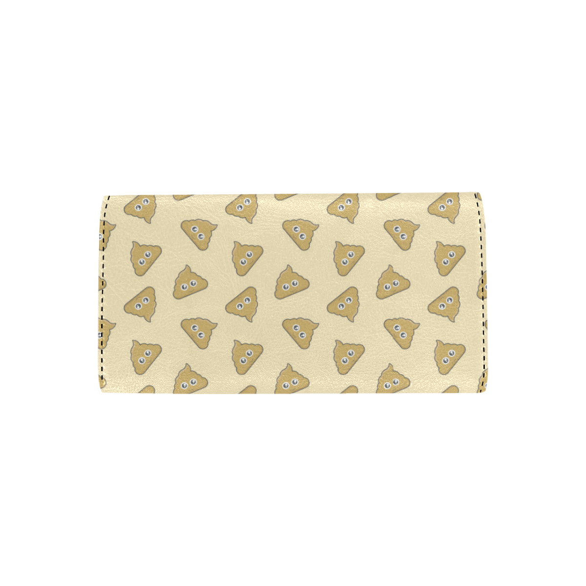 Poop Emoji Pattern Print Design A02 Women's Trifold Wallet