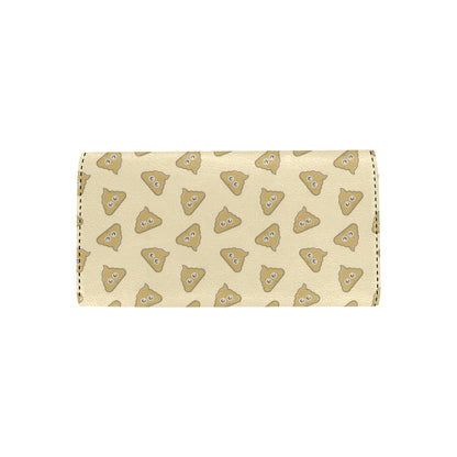 Poop Emoji Pattern Print Design A02 Women's Trifold Wallet