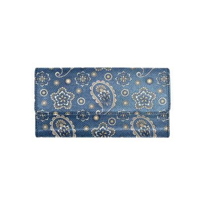 Jean Paisley Pattern Print Design 01 Women's Trifold Wallet