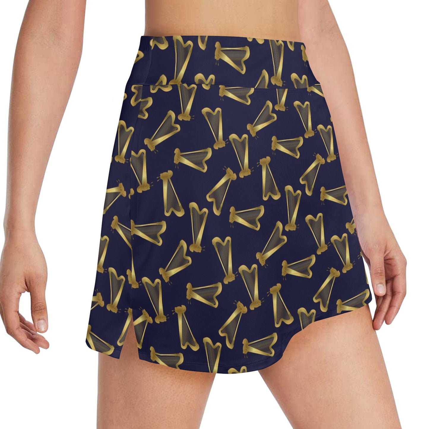 Harp Print Design LKS401 17" Golf & Pickleball Skort with Pockets