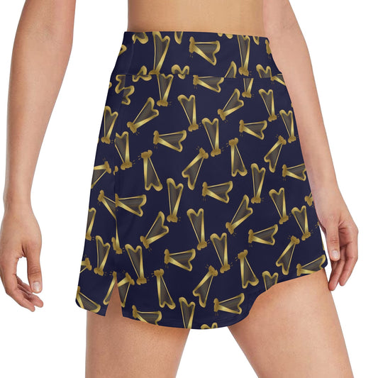 Harp Print Design LKS401 17" Golf & Pickleball Skort with Pockets