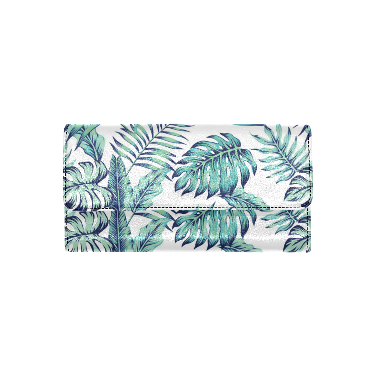 Pattern Tropical Palm Leaves Women's Trifold Wallet