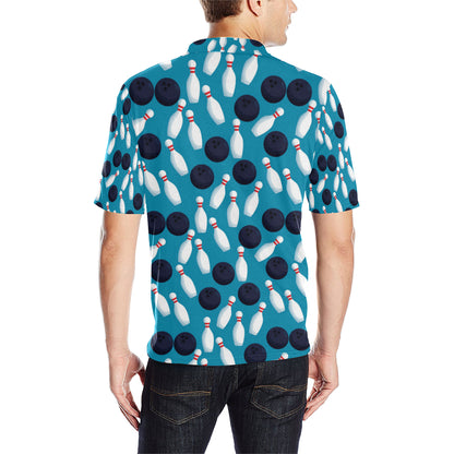 Bowling Pin Pattern Print Design 010 Men Polo Shirt