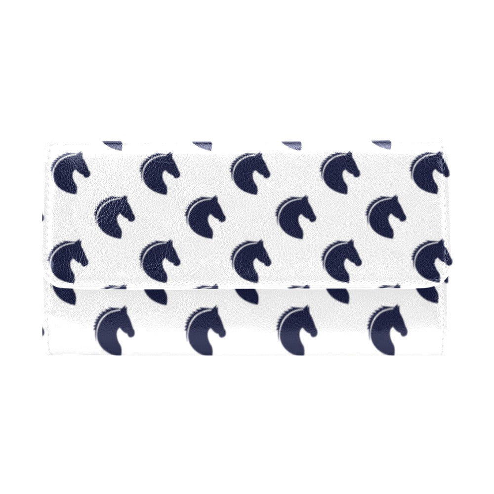 Horse Head Print Design LKS303 Women's Trifold Wallet