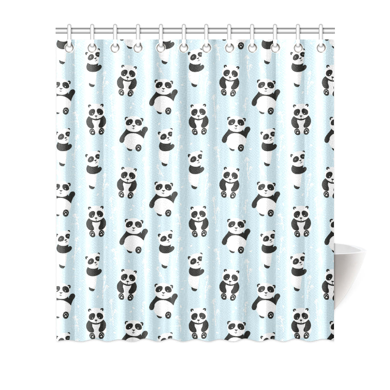 Panda Pattern Print Design A01 Shower Curtain