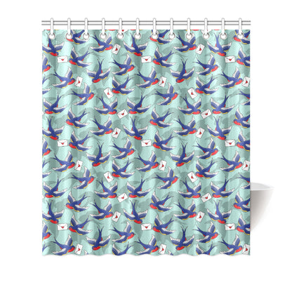 Swallow Bird Pattern Print Design 02 Shower Curtain