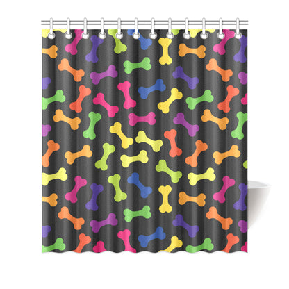 Dog Bone Neon Color Pattern Print Design 02 Shower Curtain