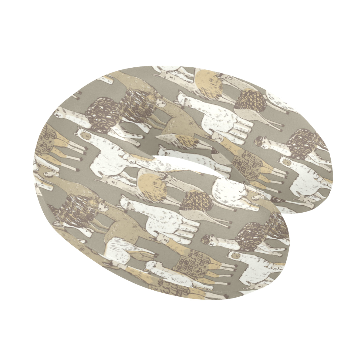 Alpaca Pattern Print Design 01 U-Shaped Travel Neck Pillow