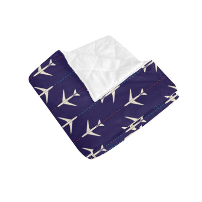 Airplane Pattern Print Design 03 Premium Quilt