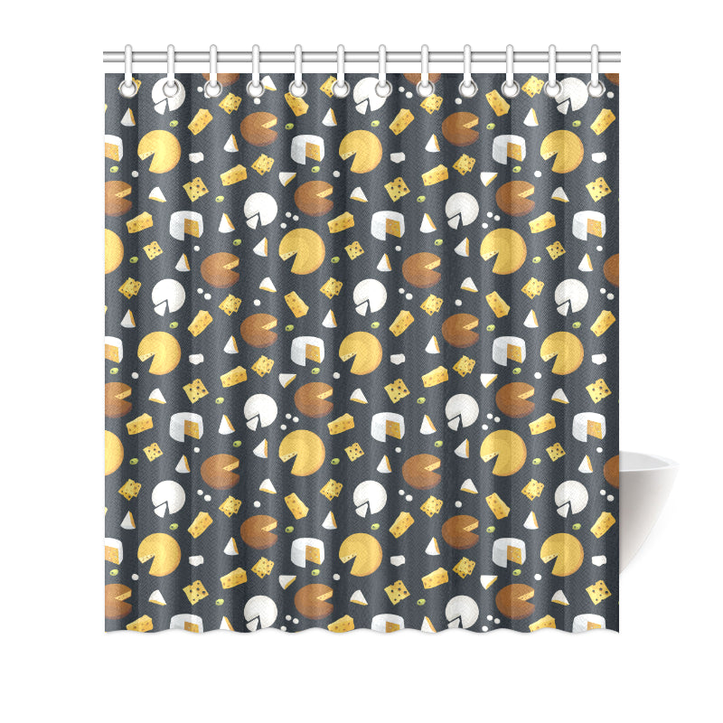 Cheese Pattern Print Design 03 Shower Curtain